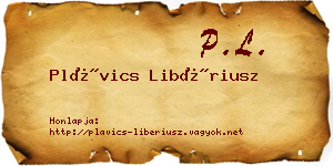 Plávics Libériusz névjegykártya